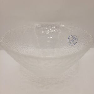 Murero Italy Hand-Made Clear Art Glass Textured Vase